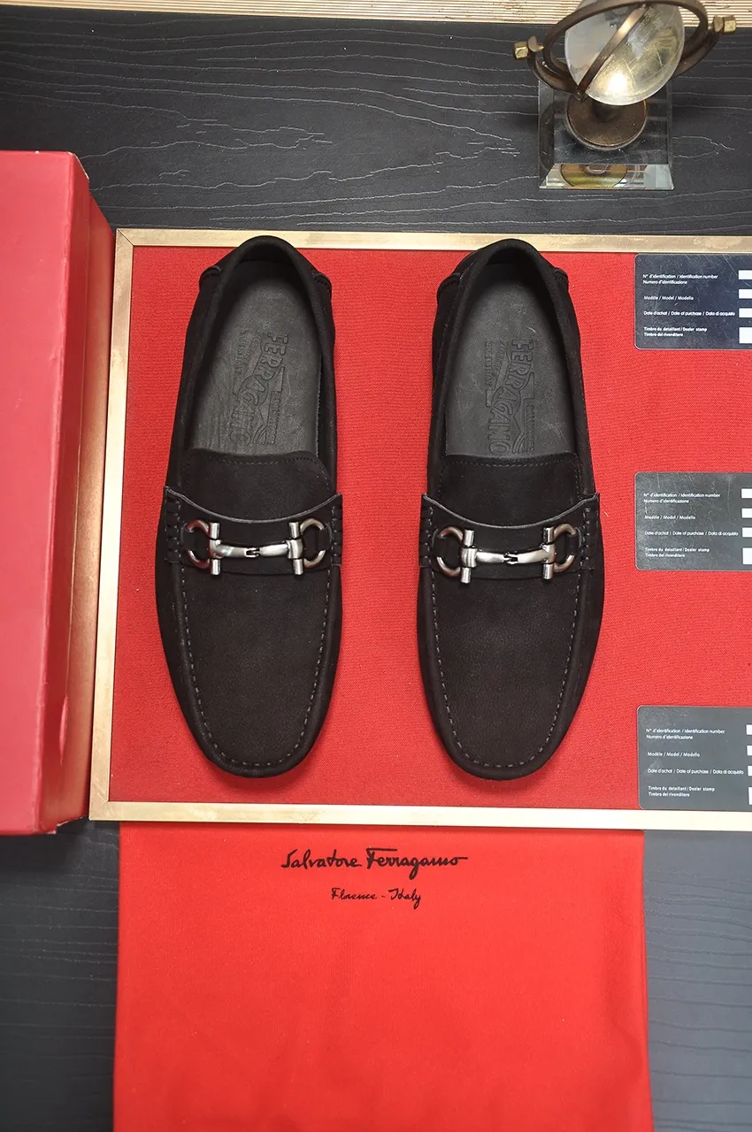 Men's shoes 💰460💶 [Ferragamo/Ferragamo] The latest model in the counter. Original imported open-sided fine cowhide hand-woven + imported 🐂 cowhide + original luxury metal buckle + original combination outsole. No pressure in comparison 38--44🎉